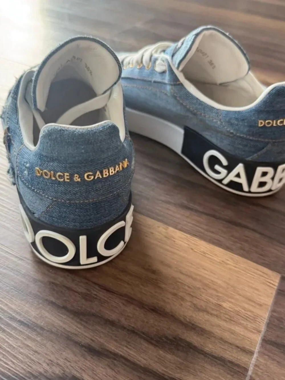 Dolce & Gabbana Blue Denim Sneakers